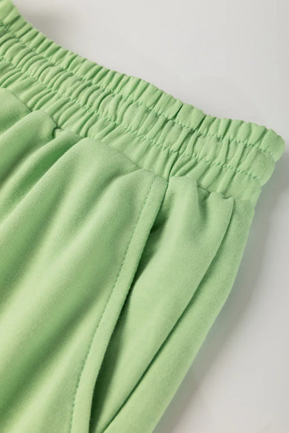Meadow Mist Green Plus Size Drop Shoulder Tee Loose Shorts Set - Relaxed Comfort Meets Effortless Style! - Shello's Creative Boutique