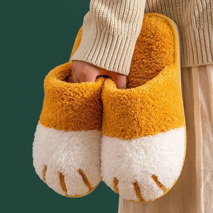 Winter House Warm Fur Slippers – Cozy & Cute Cat Paw Design for Women - Shello's Creative Boutique