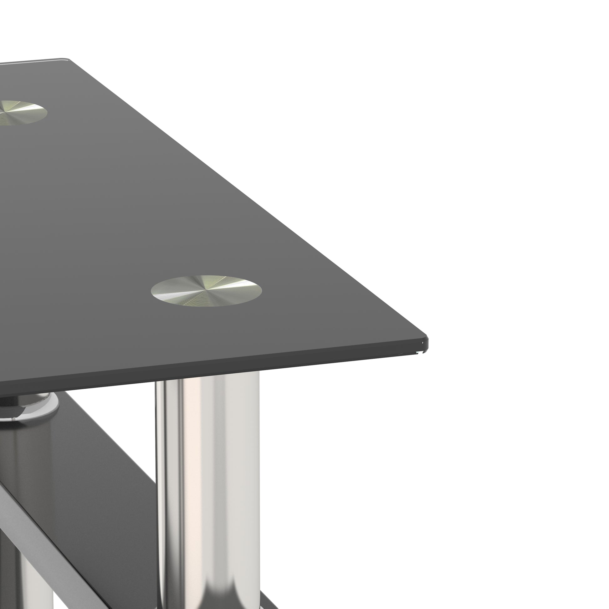 Set of 2, Modern Tempered Glass Tea Table Coffee Table End Table, Square Table for Living Room, Black eprolo