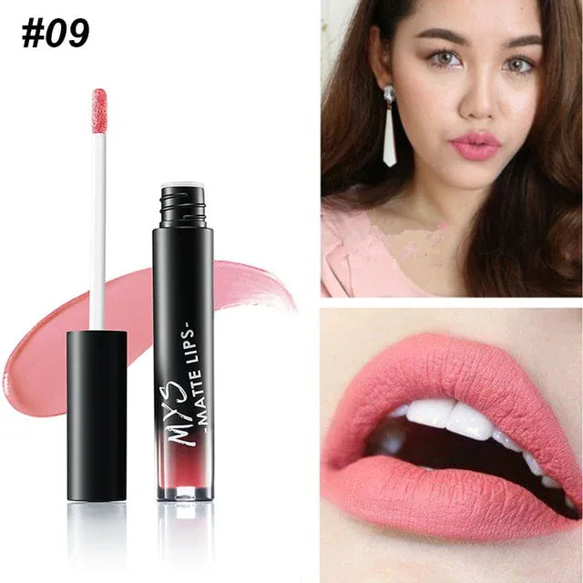 MYS Brand Makeup Matte Liquid Lipstick Tint Waterproof Make Up Long Lasting Lip Stick Nude Lip Gloss Cosmetics Batom - Shello's Creative Boutique