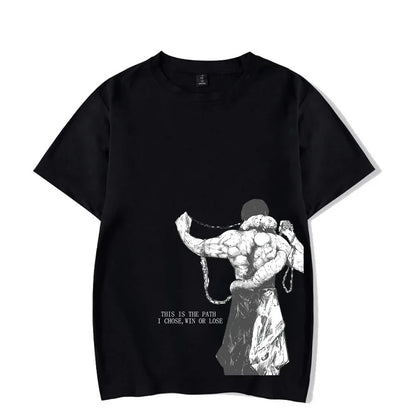 Anime Printed Streetwear Vintage Washed T-shirt Men Harajuku - Shello's Creative Boutique