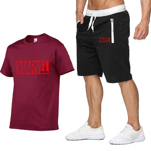 Cotton T Shirts+Shorts Men Sets Brand Clothing Two Pieces Tracksuit - Shello's Creative Boutique