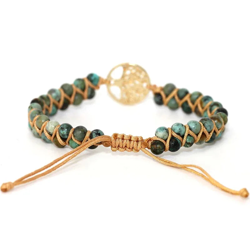 Vintage Leather Bracelets natural Stone Wrap Bracelets for men and Women tree Boho Friendship Bracelet Handmade Jewelry - Shello's Creative Boutique