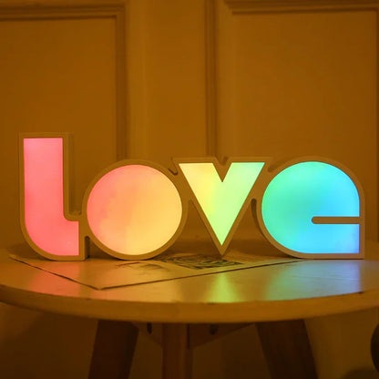 Led Decorative Lights String Valentine's Day Proposal Confession Love Light Box English Letters Modeling Lights - Shello's Creative Boutique