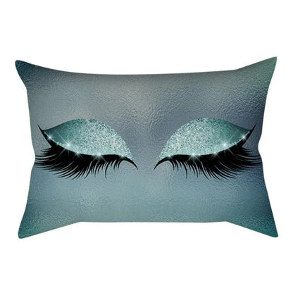Eyelash Out Soft Velvet Cushion Cover – Chic Marble Pillow Case for Home & Sofa Decor - Shello's Creative Boutique