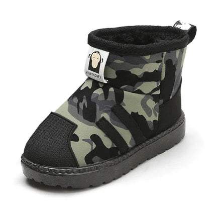 Kids Winter Snow Boots – Plush-Lined Martin Boots for Boys & Girls (Black & Red) - Shello's Creative Boutique