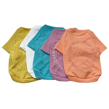 Spring And Autumn Kitten Pet Parent-Child Clothing Cat Clothes Embroidered Dog Clothing Long-Sleeved T-Shirt - Shello's Creative Boutique