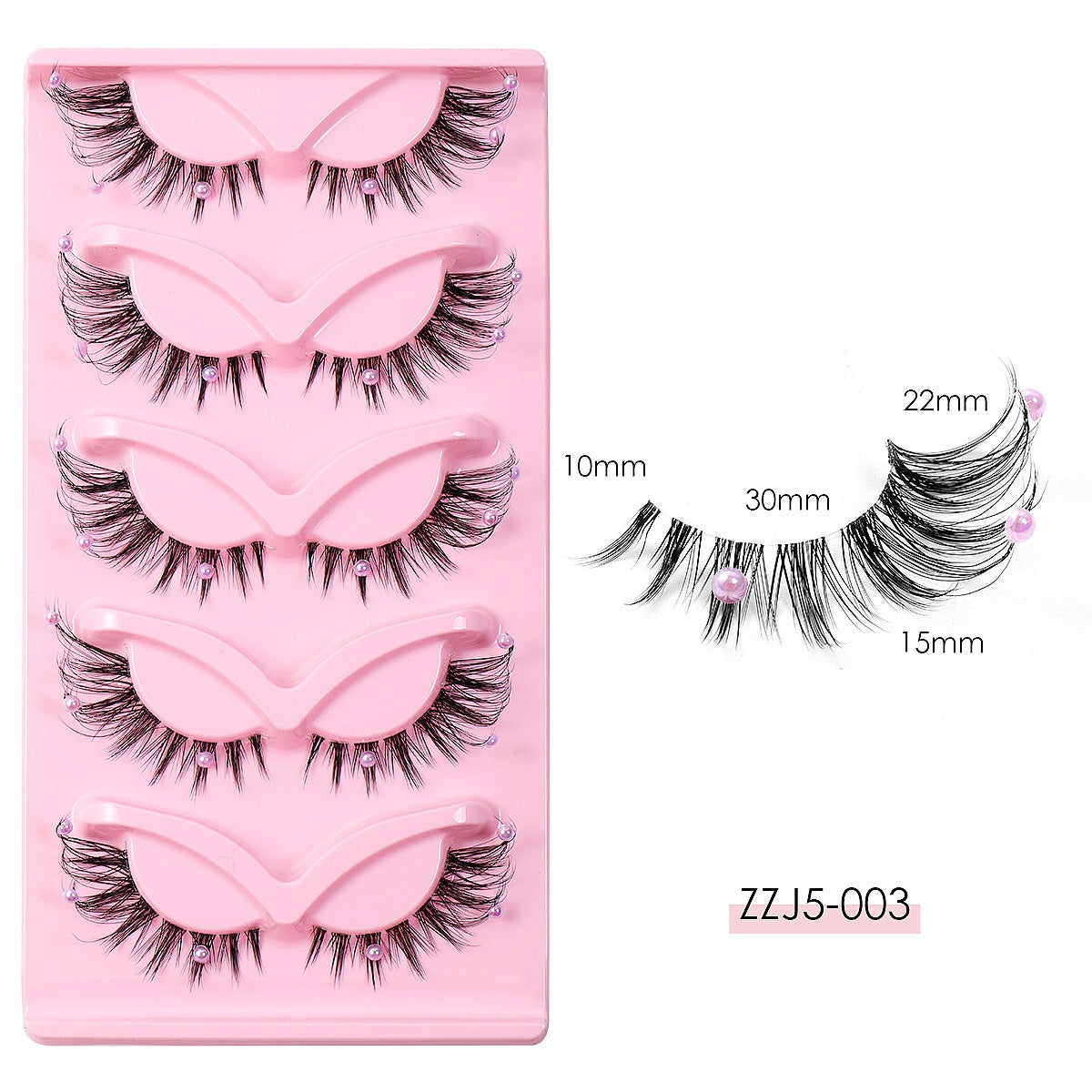Clear Band Corner Foxy Winged Cat Eye 3D Strip Lashes Silk Party Full False Eyelash Vegan Faux Mink Eyelash With Diamond Pearl Shello Creative Boutique