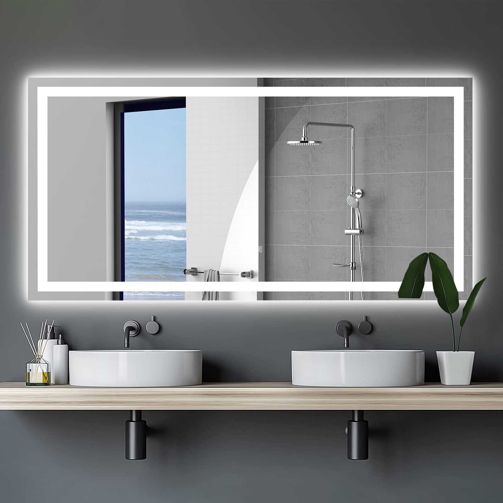 72"×36" LED Mirror Light Bathroom,anti-Fog & Dimming Led Bathroom Vanity Mirror eprolo