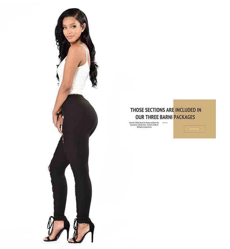High-Waist Cropped Leggings - Cross-Strap Stretch Leggings for Women - Shello's Creative Boutique