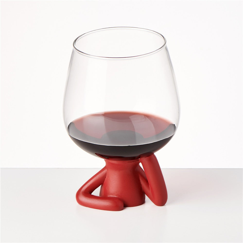 Two in one wine glass with cork and high borosilicate glass wine glass eprolo