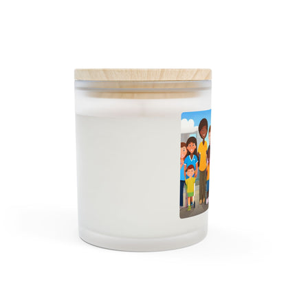 Frosted Glass Candle 11oz – Wooden Wick Candle with Crackling Flame