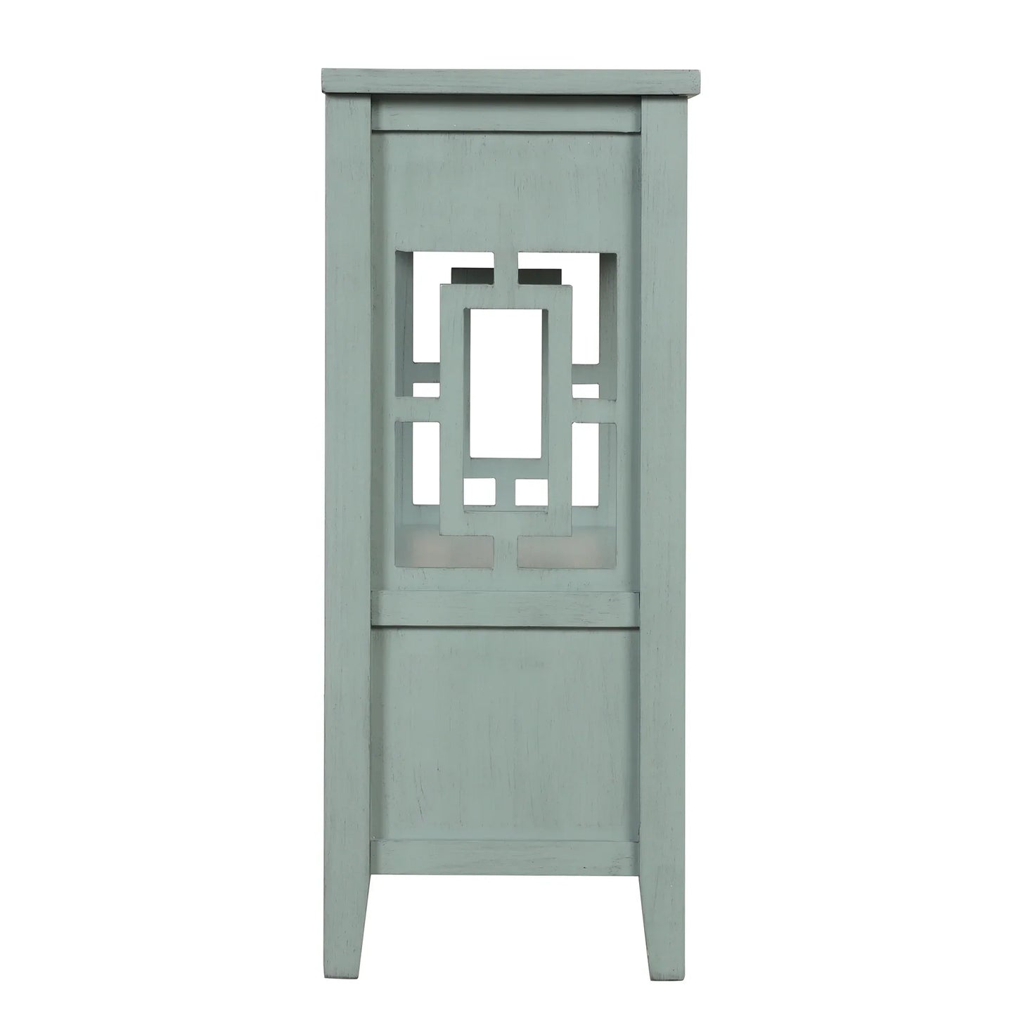 36'' Farmhouse Pine Wood Console Table Entry Sofa Table with 4 Drawers & 1 Storage Shelf (Retro Blue) - Shello's Creative Boutique