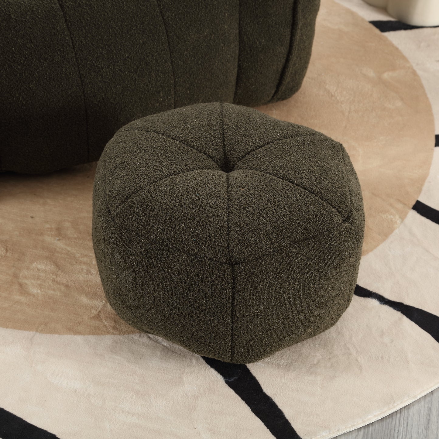 Soft Bean Bag Chair with High Resilient Foam(Chips)for living room and bedroom,Comfortable Square Lazy Sofa with Footstool eprolo