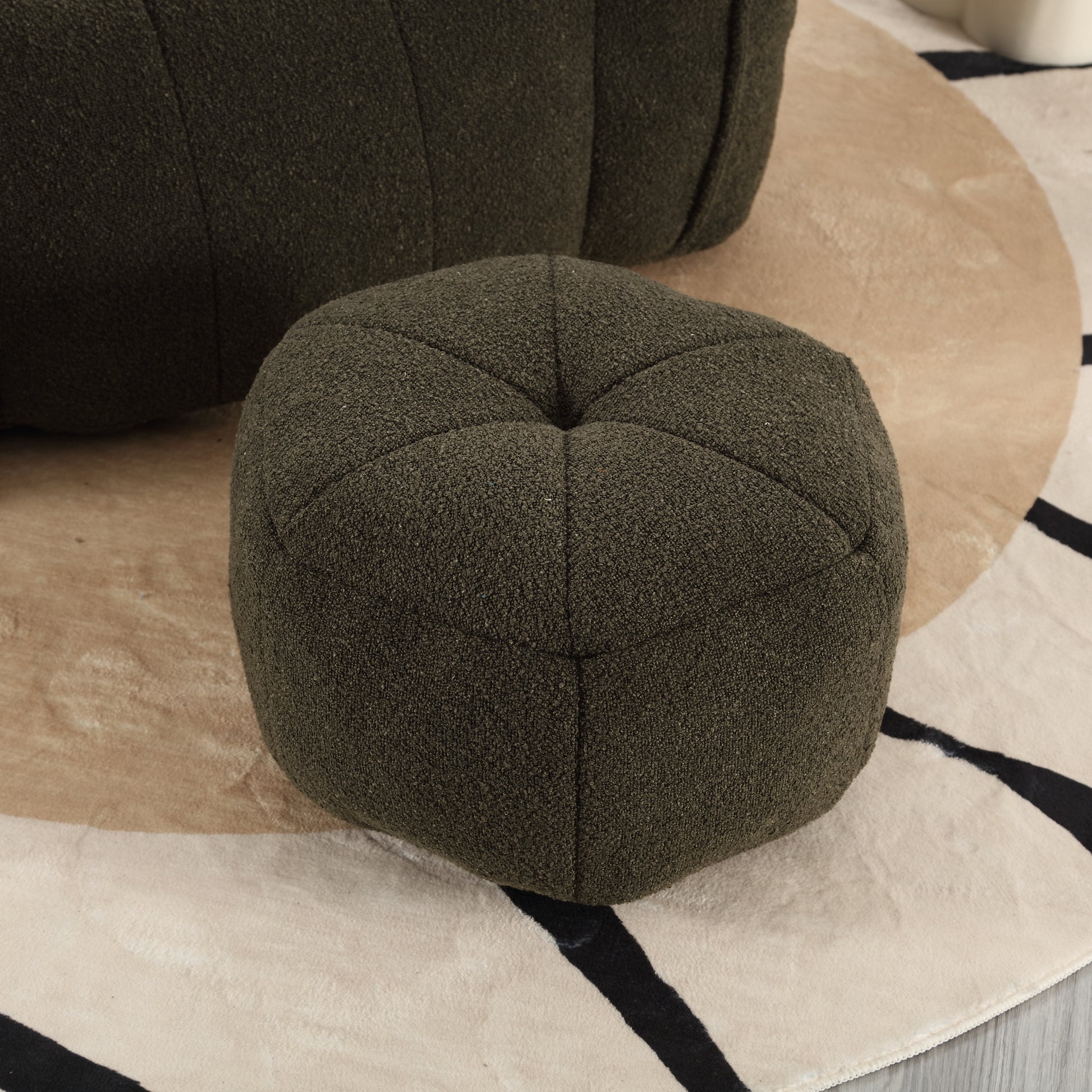Soft Bean Bag Chair with High Resilient Foam(Chips)for living room and bedroom,Comfortable Square Lazy Sofa with Footstool eprolo
