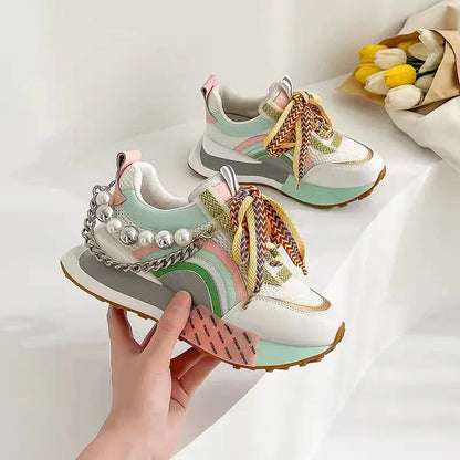 Women's Sneakers Retro Style Original Design Thick Sole Casual - Shello's Creative Boutique