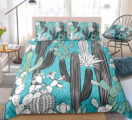 Home Textiles Bedroom Supplies Bed Sheets Pillowcases Cactus Succulent Three or Four Piece Sets eprolo