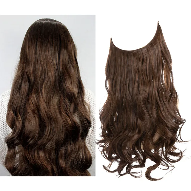 One-piece women's hair extension piece with abundant hair volume U-shaped fishing line invisible and natural long curly hair eprolo