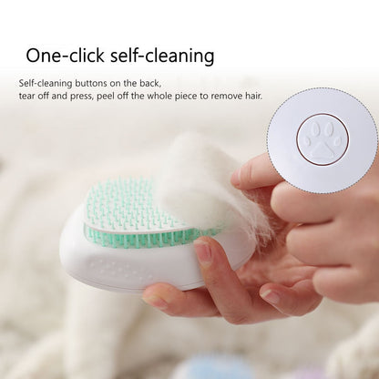 One-Click Self-Cleaning Cat Brush - Hair Removal & Massage Grooming Tool