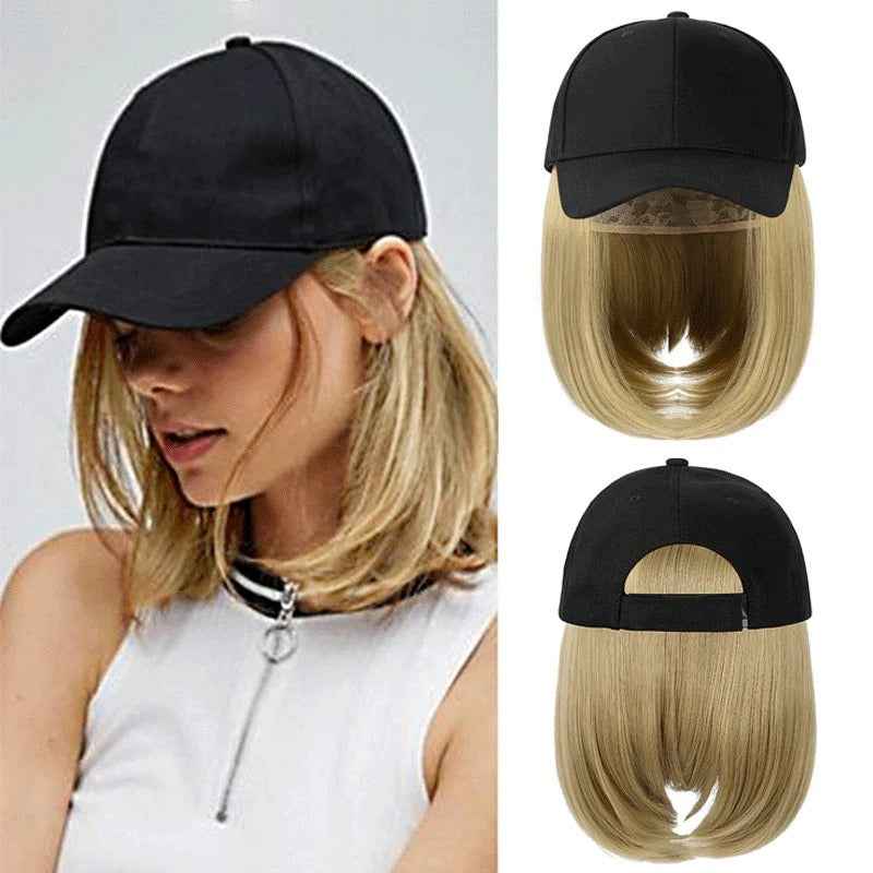 Wig Women's Hooded Wig Short Straight Hair Chemical Fiber Headcover