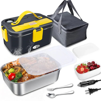 80W Food Heater 12V 24V 110V Self Heating Lunchbox Portable Food Warmer Electric Lunch Box for Car/Truck/Home - Shello's Creative Boutique