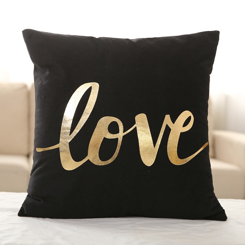 Luxurious Gold Foil Velvet Pillow Cover - Elegant 45x45cm Cushion