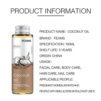 Coconut Skin Care Massage Body Care Essential Oil Coconut oil - Shello's Creative Boutique