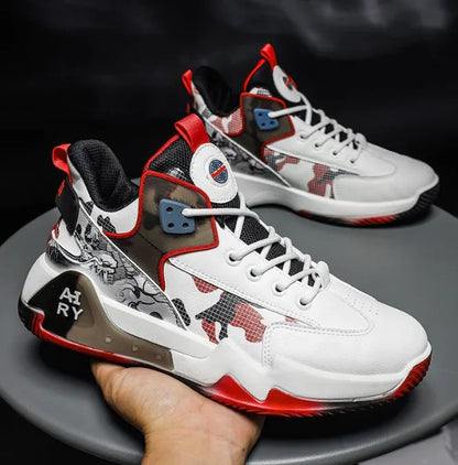 High top men shoes with breathable leather surface casual sports thick soles shoes trendy and versatile - Shello's Creative Boutique