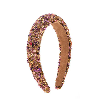 Exaggerated Baroque Colorful Crystal Candy Sponge Wide Edge Hair Hoop Headband - Shello's Creative Boutique