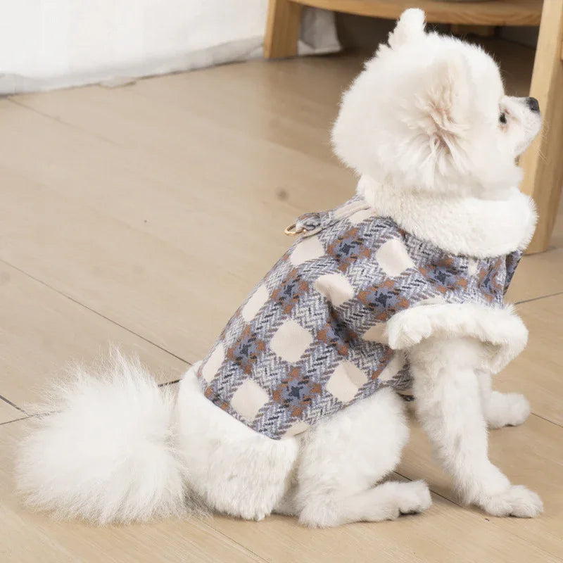 Dog clothing with warmth and plush that can be pulled vest teddy bear small dog cat pet clothing - Shello's Creative Boutique