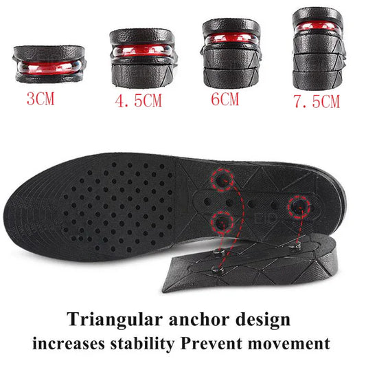 3-7.5cm Invisible Height Increase Insole Cushion Height Lift Adjustable Cut Shoe Heel Insert Taller Support Absorbant Foot Pad - Shello's Creative Boutique