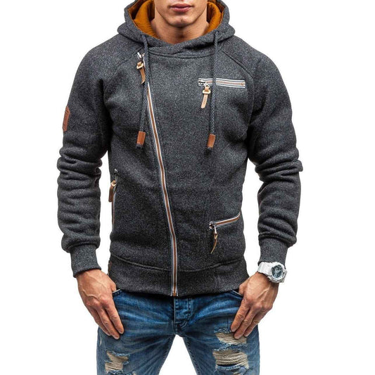 Men’s Side Zipper Gauze Hoodies Sweater – Stylish and Comfortable