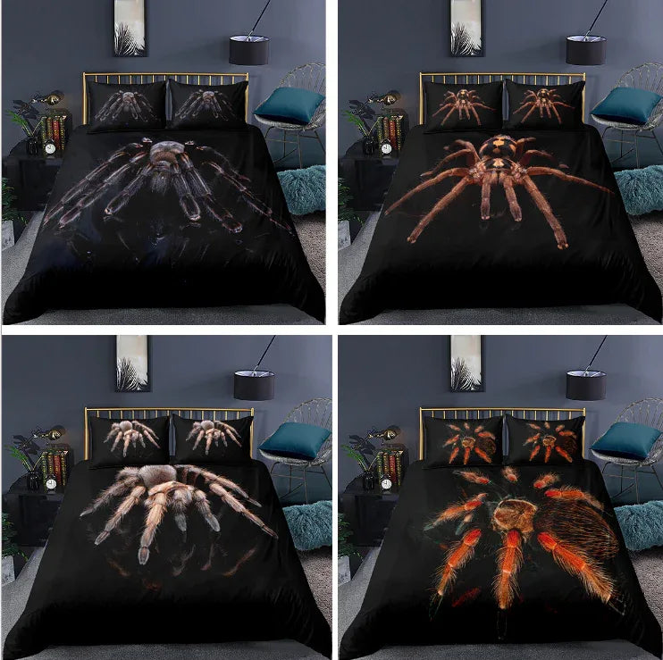 Spider series 3D digital printing bedding cover three piece set - Shello's Creative Boutique
