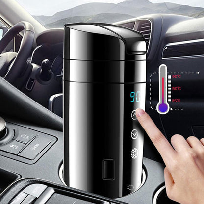 70W Real-time Temperature Vehicle Heating Cup 12V 24V Waterproof Stainless Steel Car Kettle Water Heater Car Mug Travel Kettle eprolo