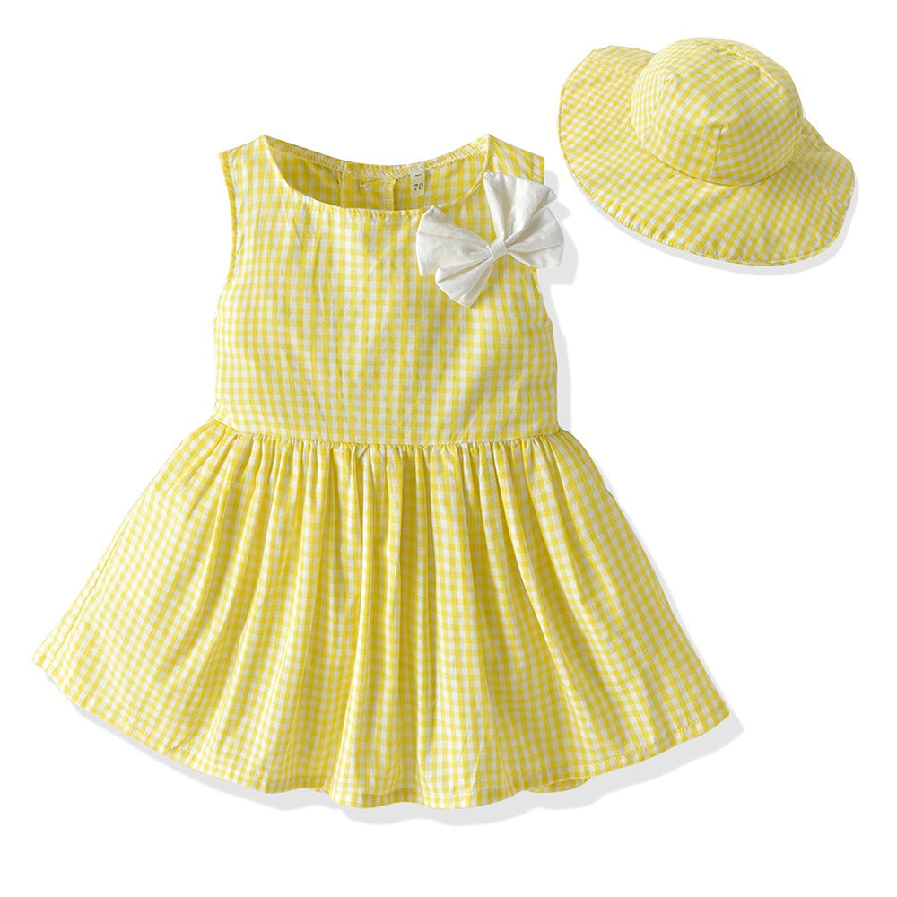 New Childrens Wear Boys and Girls Summer Checker Casual Suit Siblings Baby Set eprolo