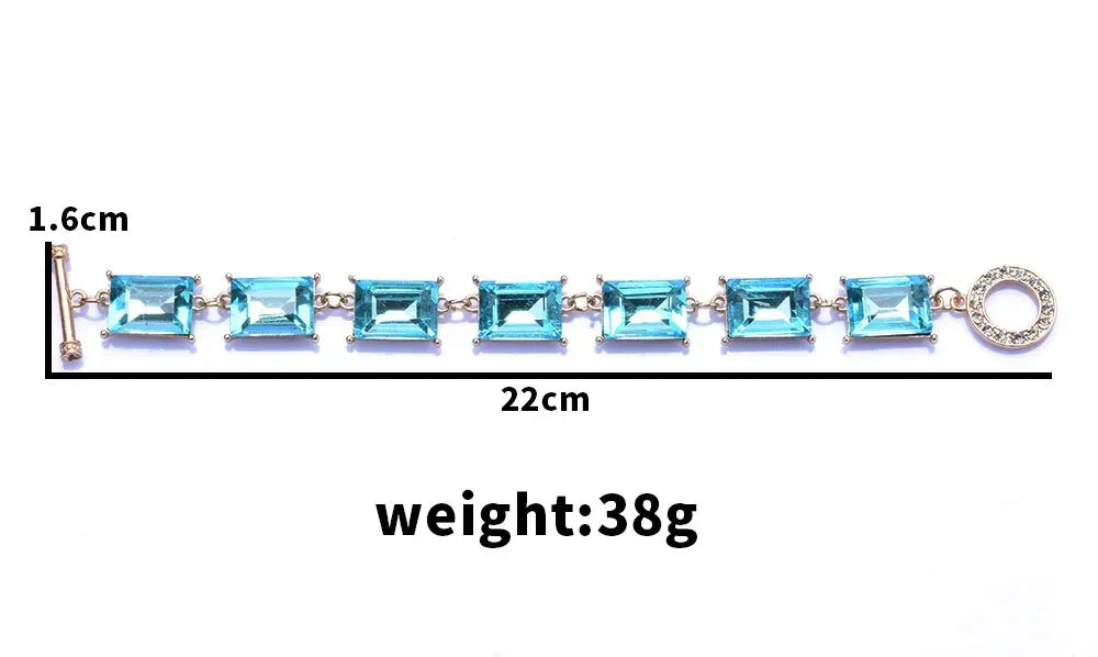 New Purple Yellow Blue Glass Crystal Bracelets Women Charm Jewelry Luxury Boho Ethnic Statement Bracelet Female - Shello's Creative Boutique