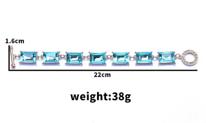 New Purple Yellow Blue Glass Crystal Bracelets Women Charm Jewelry Luxury Boho Ethnic Statement Bracelet Female - Shello's Creative Boutique