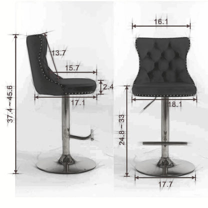 Modern Upholstered Bar Stools with Backs Comfortable Tufted -nSet of 2 - Shello's Creative Boutique