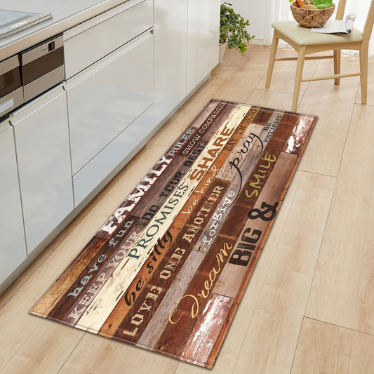 Nordic Kitchen Mat Bedroom Entrance Doormat Home Hallway Floor Decoration Living Room Carpet Wood grain Bathroom Anti-Slip Rug eprolo