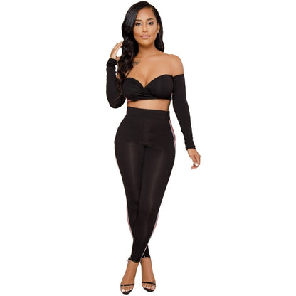 Sexy two piece set Short tube tops Pencil Pants Plus size women tracksuit womens two piece sets Fashion outfits eprolo
