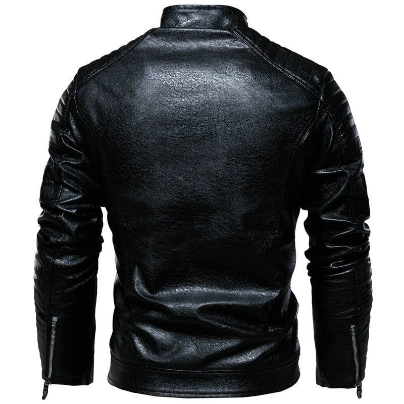 Men Leather Jacket Autumn Zipper Long Sleeve High Quality Motorcycle Jacket Coat Winter Turn Down Collar Plus Size Male Coat eprolo