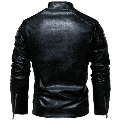 Men’s Leather Motorcycle Jacket – Autumn/Winter | Plus Sizes L–4XL - Shello's Creative Boutique