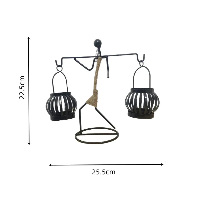 European Wrought Iron Candle Holder - Elegant Dining Table Centerpiece - Shello's Creative Boutique