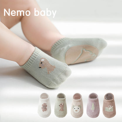 Spring And Summer New Baby Floor Socks Combed Cotton Non-Slip Indoor Cool Children Toddler Socks Cartoon Short Boat Socks eprolo