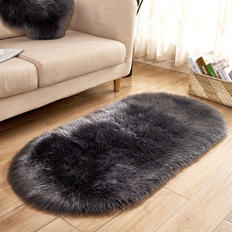 Imitation Wool Oval Plush Carpet – Soft Luxury for Any Space - Shello's Creative Boutique