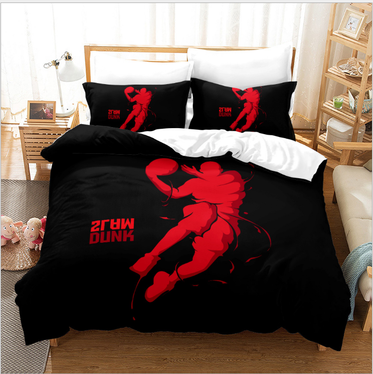 3D digital printing basketball action three piece quilt cover eprolo