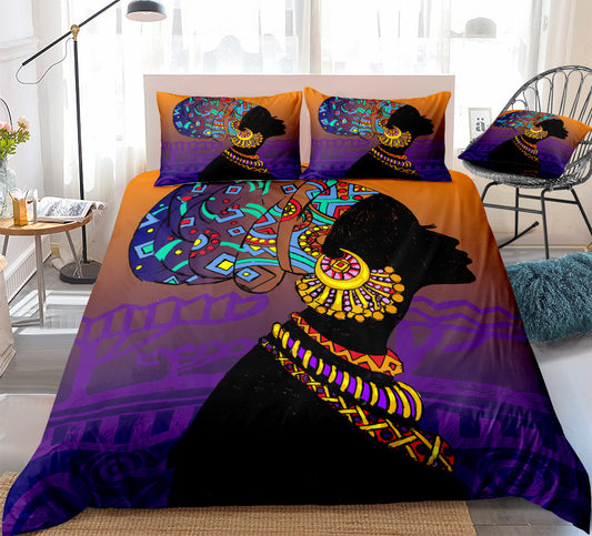 African home textile ethnic style bed sheet quilt cover pillowcase three or four piece set eprolo