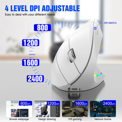 Wireless 2.4G vertical mouse for prevention - Shello's Creative Boutique