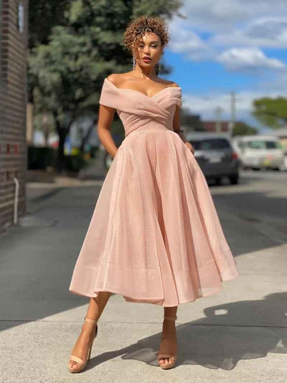 Eprolo Slim Midi Dress – New Raglan Sleeves Elegant Solid Dress for Women - Shello's Creative Boutique