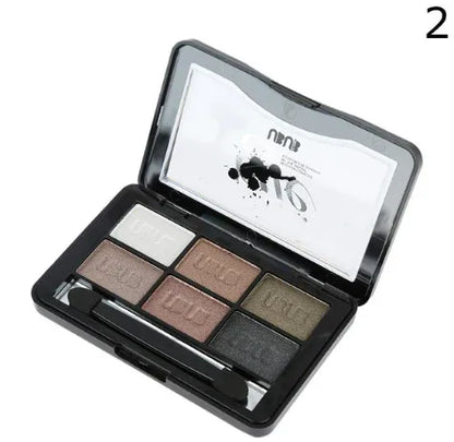 UBUB 6 Colors Roast Eye Shadow Powder Makeup Palette in Shimmer Metallic Glitter Cream Eyeshadow Palette - Shello's Creative Boutique